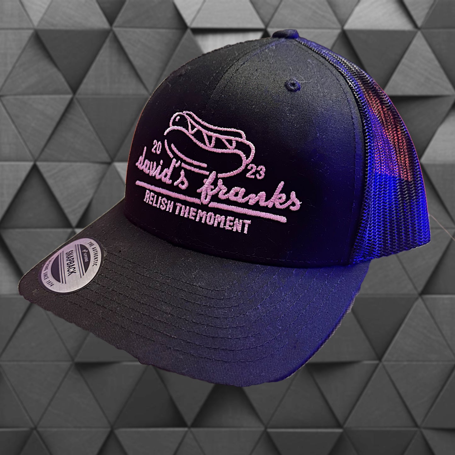 Gorra de camionero con hot dog de David's Franks n.° 1 | Firmada por DMF (RARA 1 de 10)