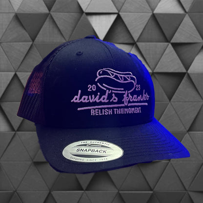 Gorra de camionero con hot dog de David's Franks n.° 1 | Firmada por DMF (RARA 1 de 10)