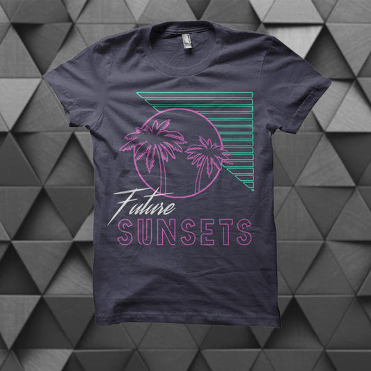 Camiseta de palmeras de neón | [Atardeceres del futuro]